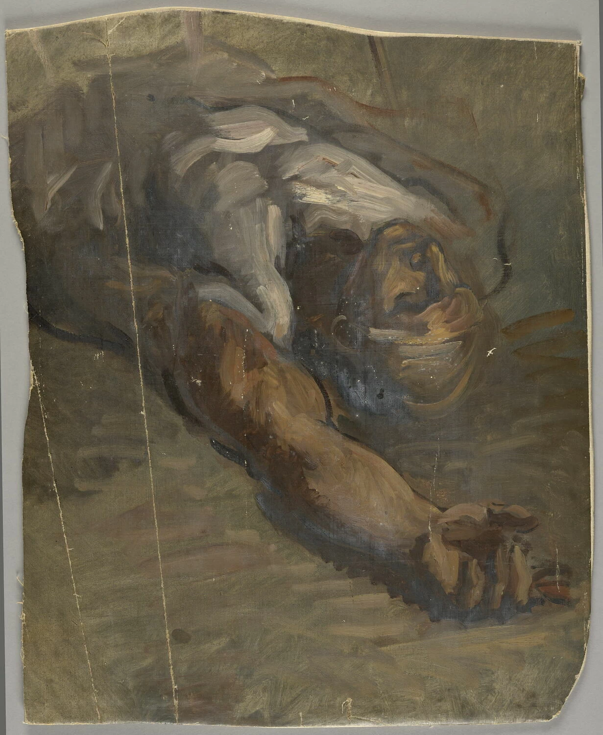 Buste d'homme nu, étendu sur le dos, 1835 - Musée du Louvre, Parigi